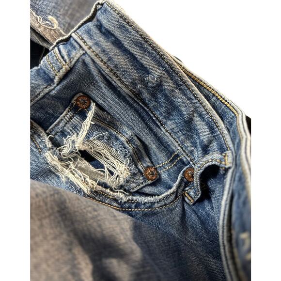 American Eagle Distressed Jeans, Ripped High Rise Stretch Denim, Plus Size 20 - Picture 5 of 8